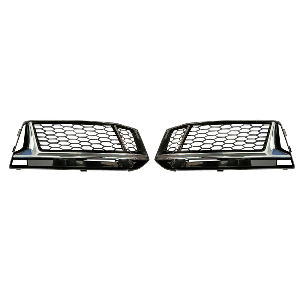 2017-2019 For Audi A4 S4 B9 Front Bumper Down Grille Honeycomb Style S line Fog Light Grilles