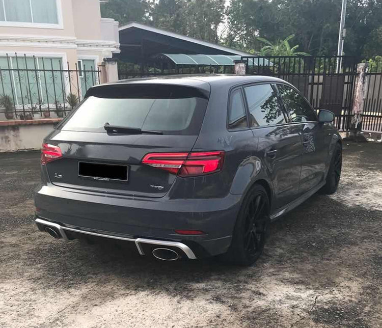 2017-2019 For Audi A3 S3 8V.5 S line rear diffuser and large dual tailpipe