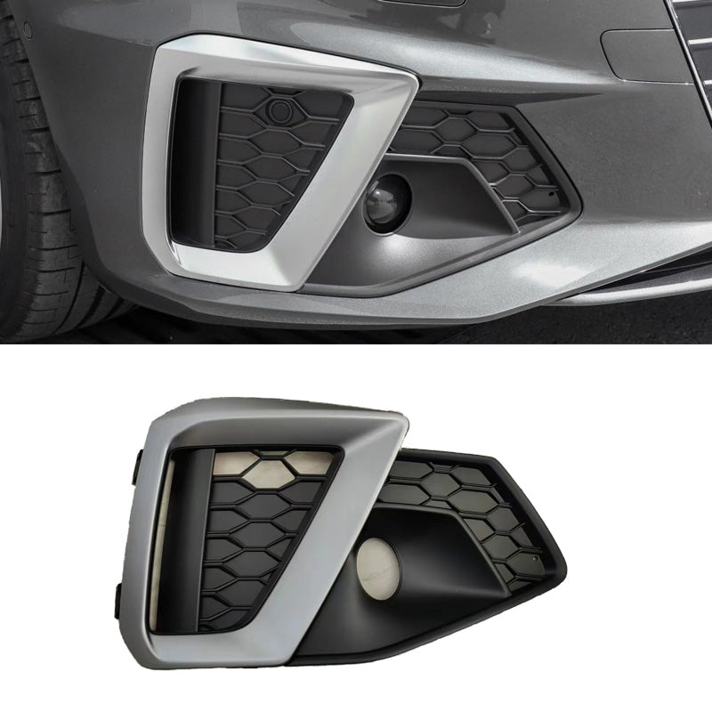 2020-2024 For Audi A4 S4 B9.5 Audi Front Bumper Down Grille Honeycomb Style S line Fog Light Grilles
