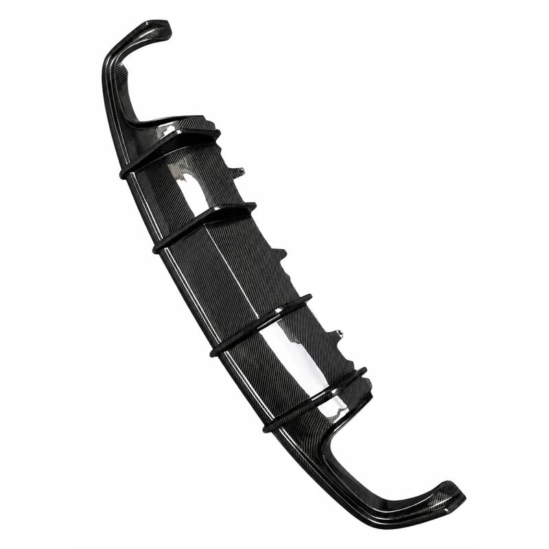 2016-2018 Audi A7 S7 C7.5 S Line Style carbon fiber rear diffuser with tailpipes - product shot on white background