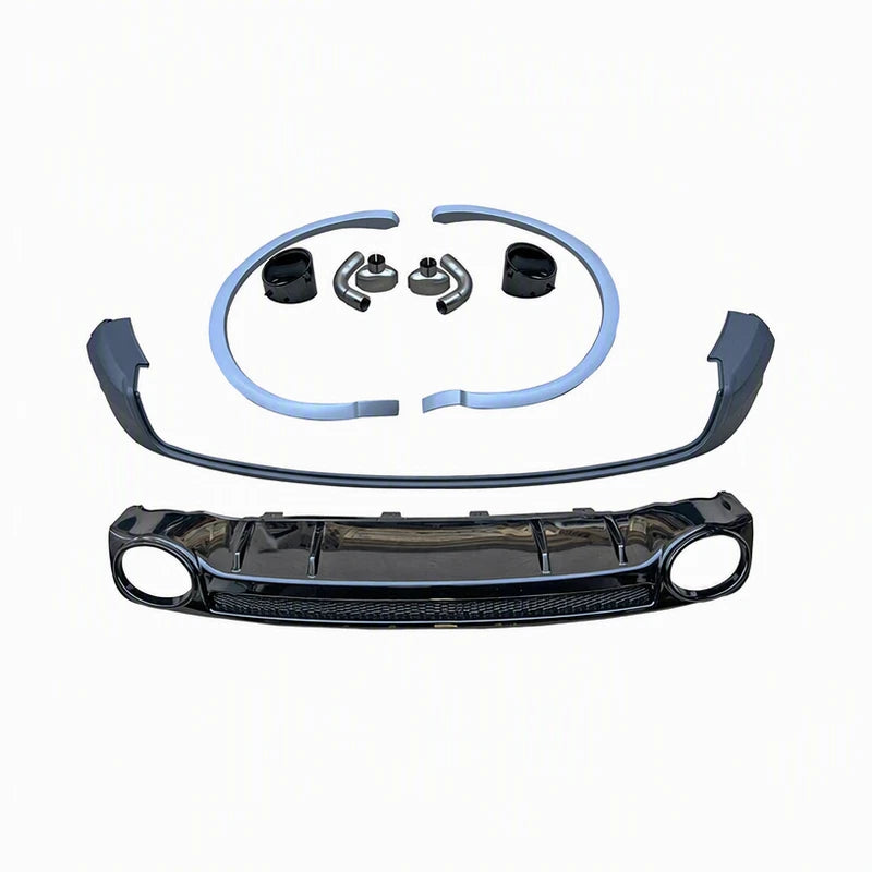 2019-2025 Audi Q5 SQ5 RSQ5 Style rear diffuser with dual tailpipes - parts layout