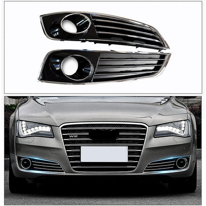 2011-2014 For Audi A8 D4 Front Bumper Down Grille Honeycomb Style Fog Light Grilles