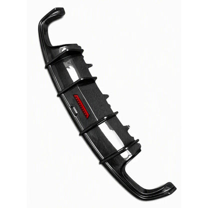 2012-2015 Audi A6 S6 C7 carbon fiber rear diffuser with quad tailpipes - product shot on white background