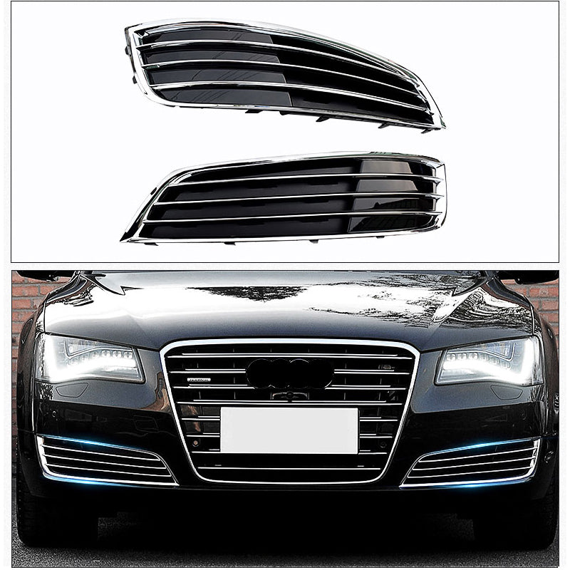 2011-2014 For Audi A8 D4 Front Bumper Down Grille Honeycomb Style Fog Light Grilles