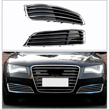 2011-2014 For Audi A8 D4 Front Bumper Down Grille Honeycomb Style Fog Light Grilles