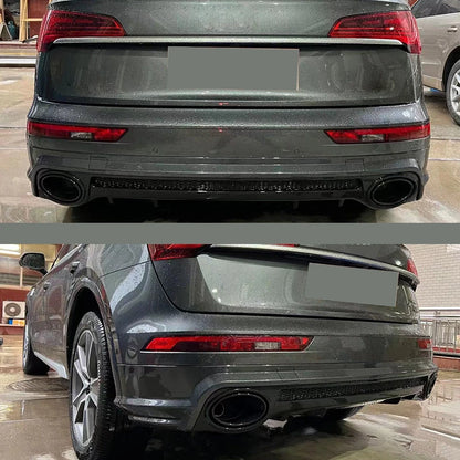 RSQ5 Style rear diffuser installed on gray Audi Q5 - rear views