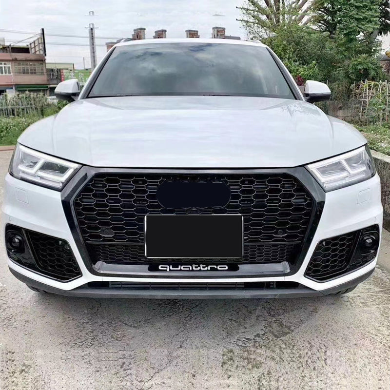 2019-2021 For Audi Q5 SQ5 B9 Front Bumper Down Grille Honeycomb Style Non S Line Fog Light Grilles