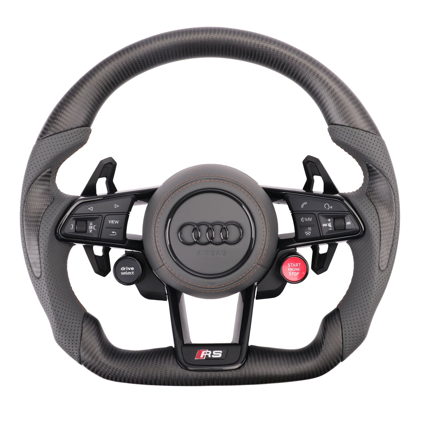 Carbon Fiber Audi R8 Style Steering Wheel Corium For Audi All Series A3 A4 A5 A6 A7 A8 Q2 Q3 Q5 Q7 Q8