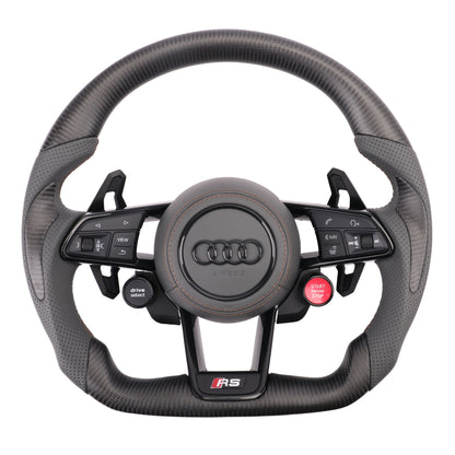 Carbon Fiber Audi R8 Style Steering Wheel Corium For Audi All Series A3 A4 A5 A6 A7 A8 Q2 Q3 Q5 Q7 Q8