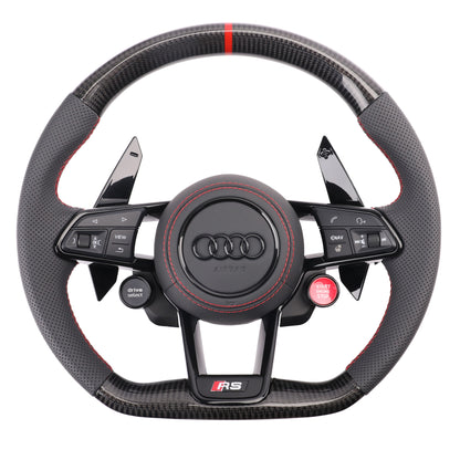 Carbon Fiber Audi R8 Style Steering Wheel Corium For Audi All Series A3 A4 A5 A6 A7 A8 Q2 Q3 Q5 Q7 Q8
