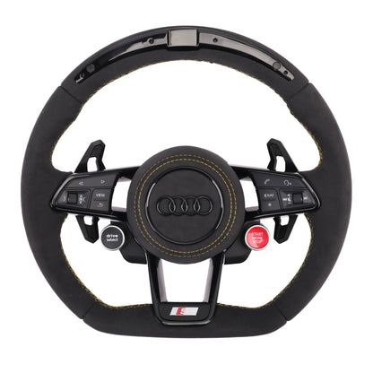 Carbon Fiber Audi R8 Style Steering Wheel Corium For Audi All Series A3 A4 A5 A6 A7 A8 Q2 Q3 Q5 Q7 Q8