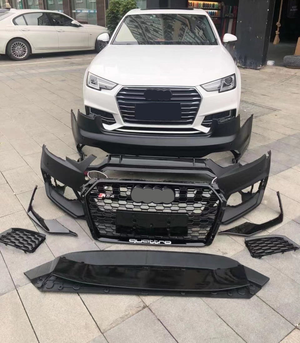 2017-2019 For A4/S4 B9 Body Kits With ACC & Honeycomb Grille Front Lip