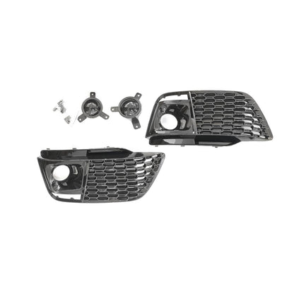 2019-2021 For Audi Q5 SQ5 B9 Front Bumper Down Grille Honeycomb Style S Line Fog Light Grilles