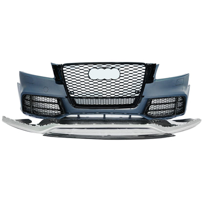 2009-2011 For A5/S5 B8 RS5 Style Bumper With Honeycomb Grille Front Lip