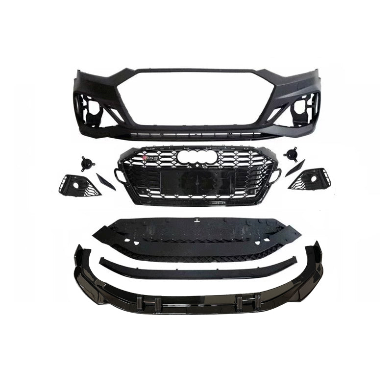 2017-2019 For A5/S5 B9 Upgrade To B9.5 Style Body Kits With ACC Fog Light Grille Honeycomb Grille Front Lip Splitter | RS5 Bumper