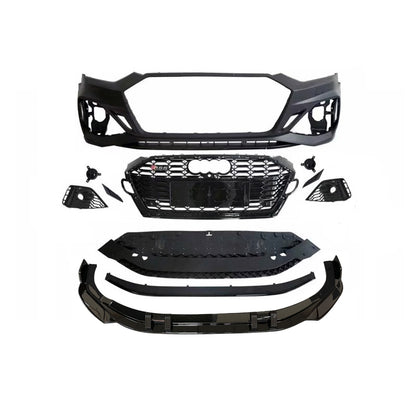 2017-2019 For A5/S5 B9 Upgrade To B9.5 Style Body Kits With ACC Fog Light Grille Honeycomb Grille Front Lip Splitter | RS5 Bumper