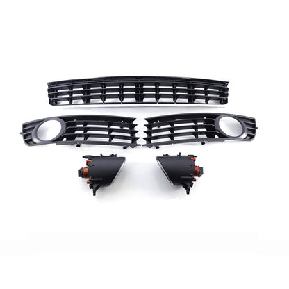 2001-2004 For Audi A4 S4 B6 Front Bumper Down Grille Honeycomb Style Honeycomb Fog Light Grilles