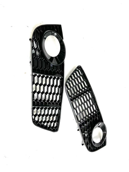 2009-2011 For Audi A5 S5 B8 Front Bumper Down Grille Honeycomb Style Non S line Fog Light Grilles