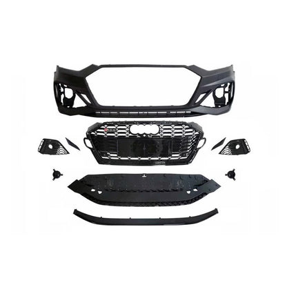 2017-2019 For A5/S5 B9 Upgrade To B9.5 Style Body Kits With ACC Fog Light Grille Honeycomb Grille Front Lip Splitter | RS5 Bumper