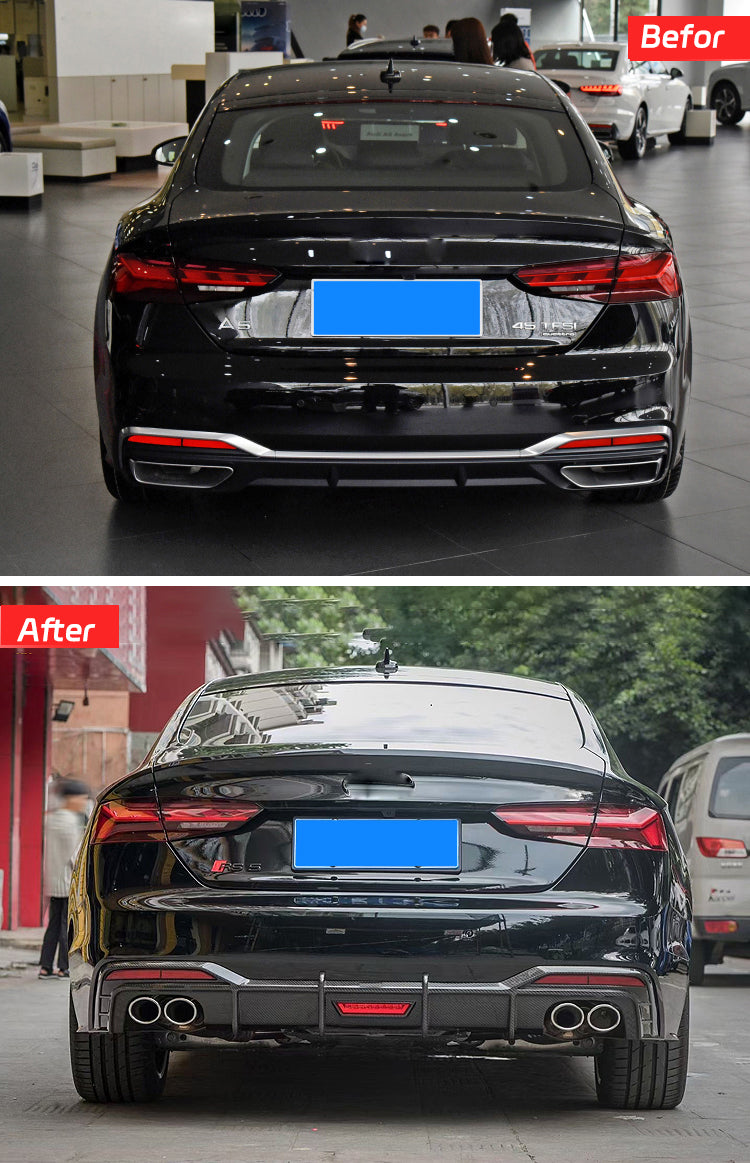2020-2024 For Audi A5 S5 B9.5 Carbon Fiber Diffuser With Tailpipe