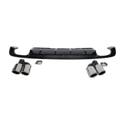 2017-2019 For Audi A4 S4 B9 Diffuser With Tailpipe