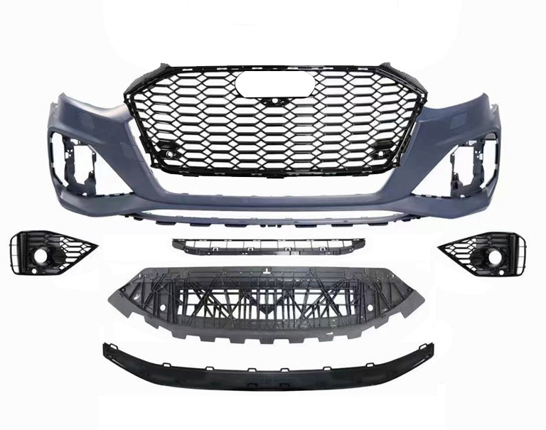 2020-2024 For A4/S4 B9.5 Body Kits With ACC Fog Light Grill Bumper Down Grille Honeycomb Grille Front Lip Splitter | RS4 Front Bumper
