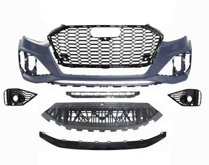 2020-2024 For A4/S4 B9.5 Body Kits With ACC Fog Light Grill Bumper Down Grille Honeycomb Grille Front Lip Splitter | RS4 Front Bumper
