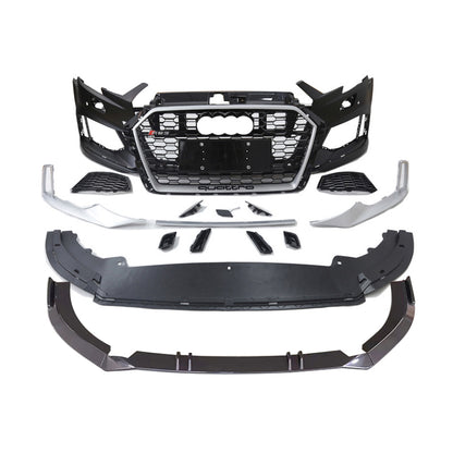 2017-2019 For A3/S3 8V.5 RS3 Style Bumper With ACC Honeycomb Grille Front Lip