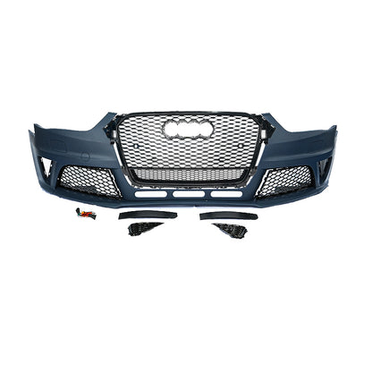 2013-2016 For A4/S4 B8.5 RS4 Style Front Bumper WithFog Light Grille Honeycomb Grille