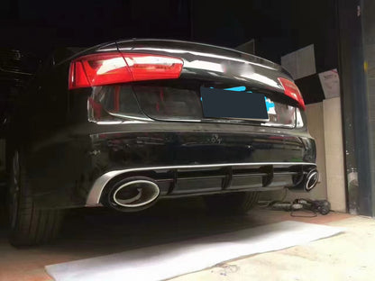 2012-2015 For Audi A6 S6 C7 Audi RS6 Style Rear Diffuser With Tailpipe