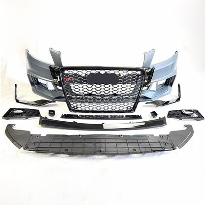 2008-2012 For A4/S4 B8 RS4 Style Front Bumper With Fog Light Grille Honeycomb Grille