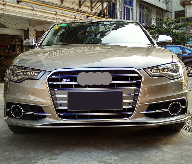 2012-2015 For Audi A6 S6 C7 Front Bumper Down Grille Honeycomb Style S Line Fog Light Grilles
