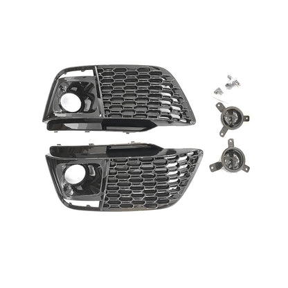 2019-2021 For Audi Q5 SQ5 B9 Front Bumper Down Grille Honeycomb Style S Line Fog Light Grilles