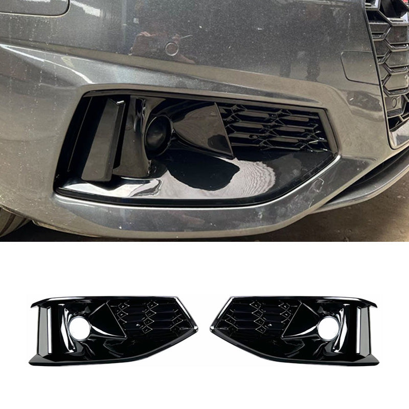 2020-2024 For Audi A4 S4 B9.5 Front Bumper Down Grille Honeycomb Style Non S line Fog Light Grilles