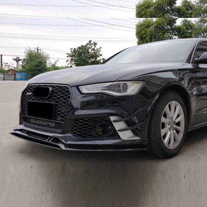 2016-2018 For A6/S6 C7.5 RS6 Style Bumper With Honeycomb Grille Front Lip Splitter