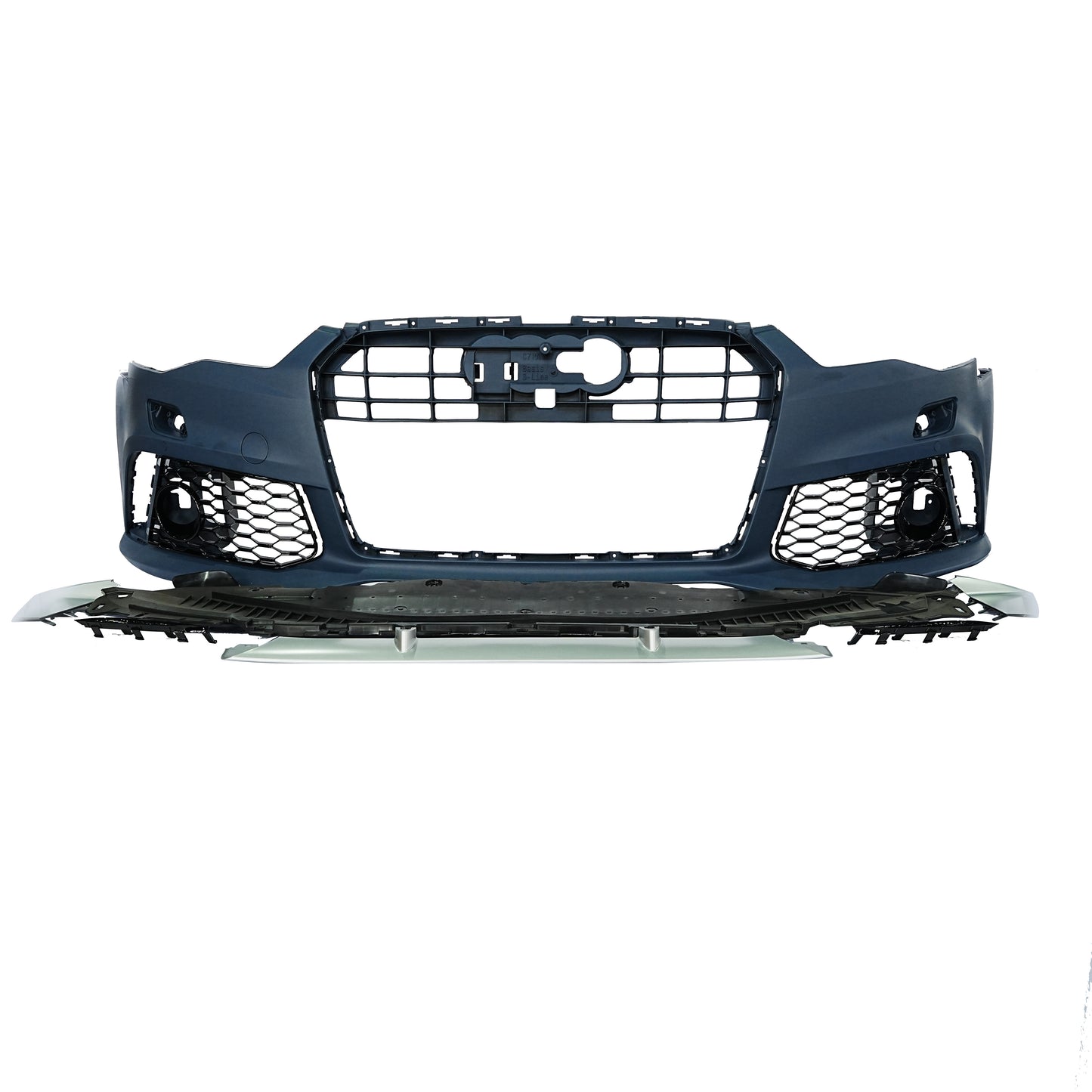 2016-2018 For A6/S6 C7.5 RS6 Style Bumper With Honeycomb Grille Front Lip Splitter