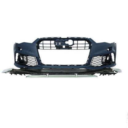 2016-2018 For A6/S6 C7.5 RS6 Style Bumper With Honeycomb Grille Front Lip Splitter
