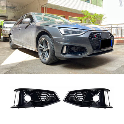 2020-2024 For Audi A4 S4 B9.5 Front Bumper Down Grille Honeycomb Style Non S line Fog Light Grilles