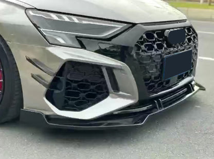 2020-2024 For A3/S3 8Y RS3 Style Bumper With Honeycomb Grille Front Lip