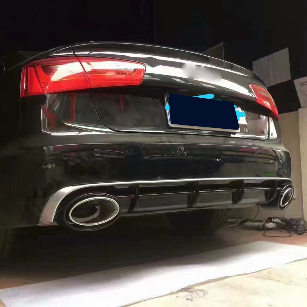 2012-2015 For Audi A6 S6 C7 Audi RS6 Style Rear Diffuser With Tailpipe