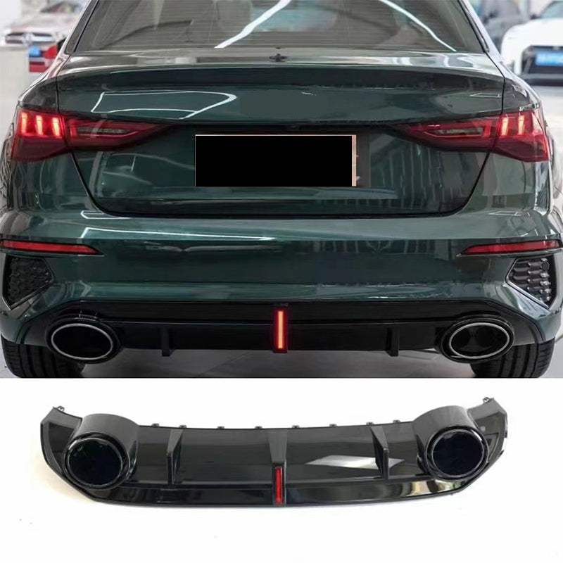 2020-2024 For Audi A3 S3 8Y S line rear diffuser and large dual tailpipe