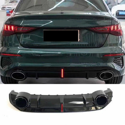 2020-2024 For Audi A3 S3 8Y S line rear diffuser and large dual tailpipe