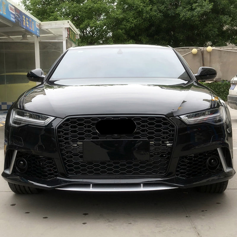 2016-2018 For A6/S6 C7.5 RS6 Style Bumper With Honeycomb Grille Front Lip Splitter