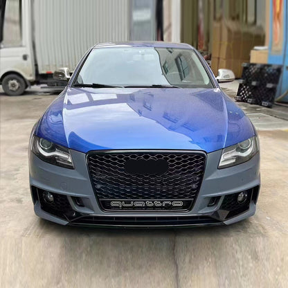 2008-2012 For A4/S4 B8 RS4 Style Front Bumper With Fog Light Grille Honeycomb Grille
