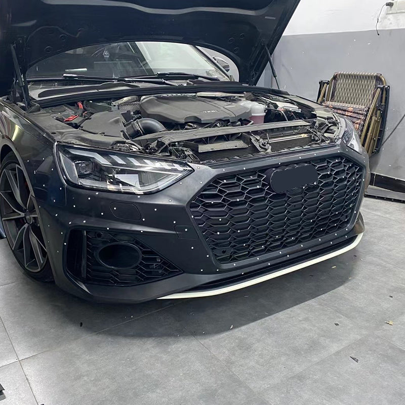 2020-2024 For A4/S4 B9.5 Body Kits With ACC Fog Light Grill Bumper Down Grille Honeycomb Grille Front Lip Splitter | RS4 Front Bumper