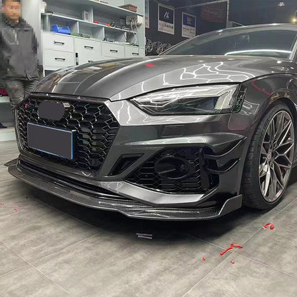 2017-2019 For A5/S5 B9 Upgrade To B9.5 Style Body Kits With ACC Fog Light Grille Honeycomb Grille Front Lip Splitter | RS5 Bumper