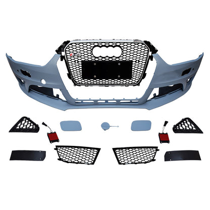 2013-2016 For A4/S4 B8.5 RS4 Style Front Bumper WithFog Light Grille Honeycomb Grille