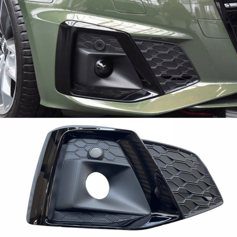 2020-2024 For Audi A5 S5 B9.5 Front Bumper Down Grille Honeycomb Style Fog Light Grilles