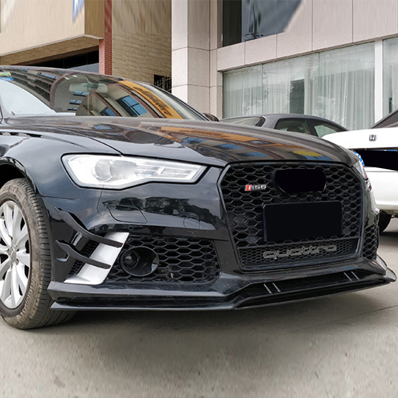2016-2018 For A6/S6 C7.5 RS6 Style Bumper With Honeycomb Grille Front Lip Splitter