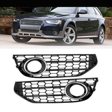 2013-2016 For Audi A4 S4 B8.5 Front Bumper Down Grille Honeycomb Style Allroad Fog Light Grilles